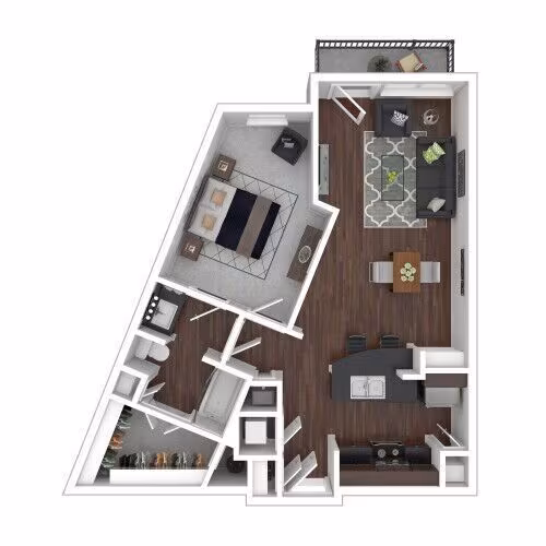 1 Bed • 1 Bath 7405 floor plan